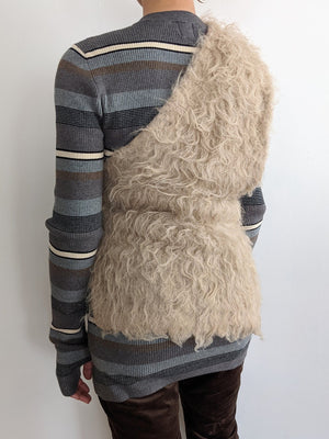 Shaggy One Shoulder Vest