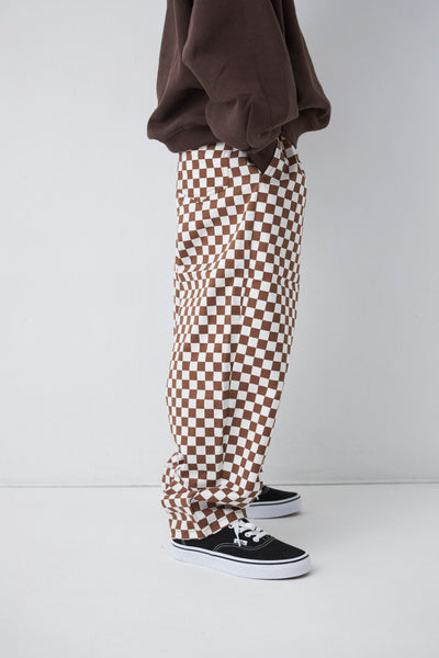 Load image into Gallery viewer, Kids Checkered Easy Big Pants - Mocha