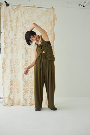 Frayed Yarn Open Front Tank