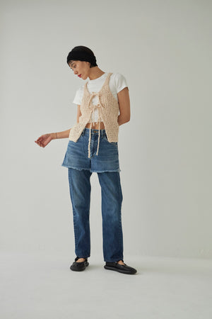 Frayed Yarn Open Front Tank