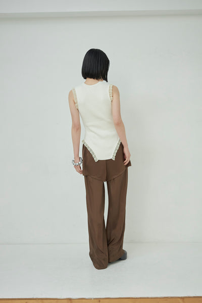 画像をギャラリービューアに読み込む, Frill Lace Knit Tank