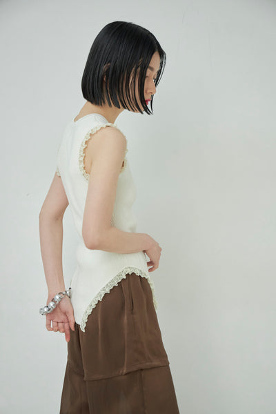 画像をギャラリービューアに読み込む, Frill Lace Knit Tank