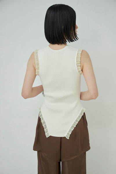 画像をギャラリービューアに読み込む, Frill Lace Knit Tank