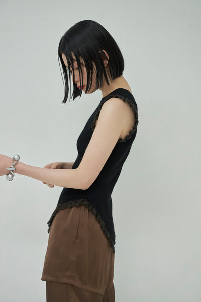 画像をギャラリービューアに読み込む, Frill Lace Knit Tank