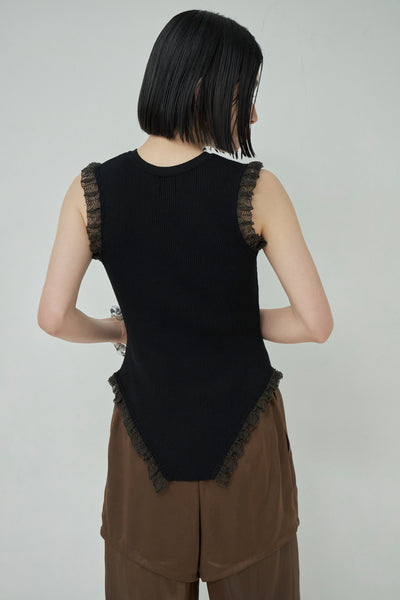 画像をギャラリービューアに読み込む, Frill Lace Knit Tank