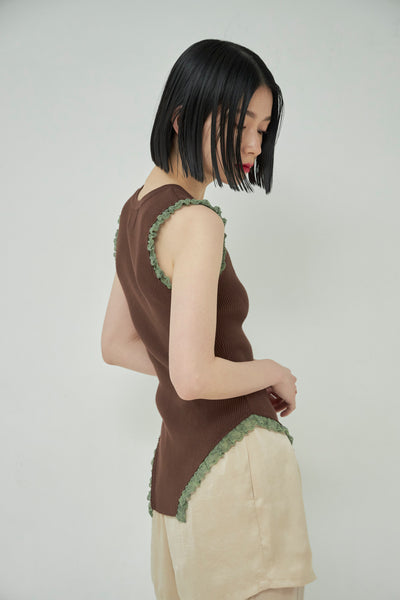 画像をギャラリービューアに読み込む, Frill Lace Knit Tank
