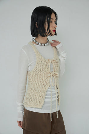 Frayed Yarn Open Front Tank