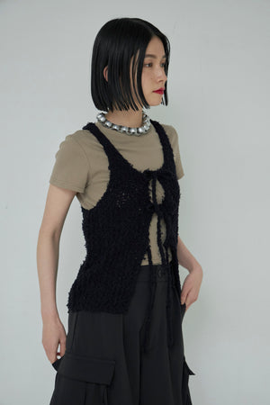 Frayed Yarn Open Front Tank