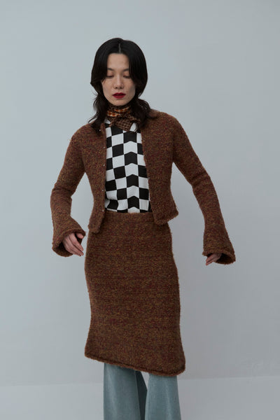画像をギャラリービューアに読み込む, Loop yarn Flare Sleeve Cardigan