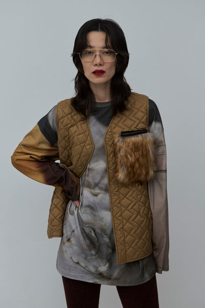 画像をギャラリービューアに読み込む, Reversible Craft Fur Pocket Vest