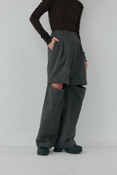 画像をギャラリービューアに読み込む, Check Removable Pants - Glen Check