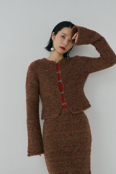 画像をギャラリービューアに読み込む, Loop yarn Flare Sleeve Cardigan