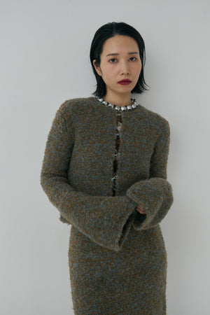 Loop yarn Flare Sleeve Cardigan