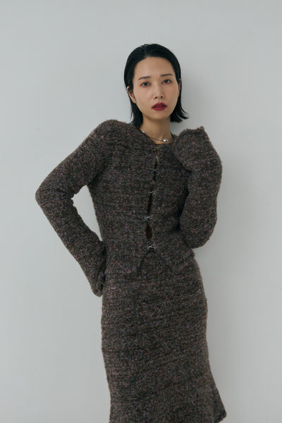 画像をギャラリービューアに読み込む, Loop yarn Flare Sleeve Cardigan