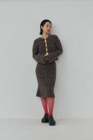 Loop yarn Flare Sleeve Cardigan