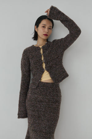 Loop yarn Flare Sleeve Cardigan