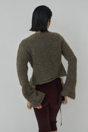 Loop yarn Flare Sleeve Cardigan