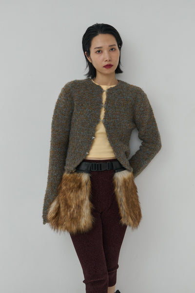 画像をギャラリービューアに読み込む, Loop yarn Flare Sleeve Cardigan