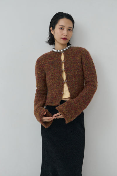 画像をギャラリービューアに読み込む, Loop yarn Flare Sleeve Cardigan