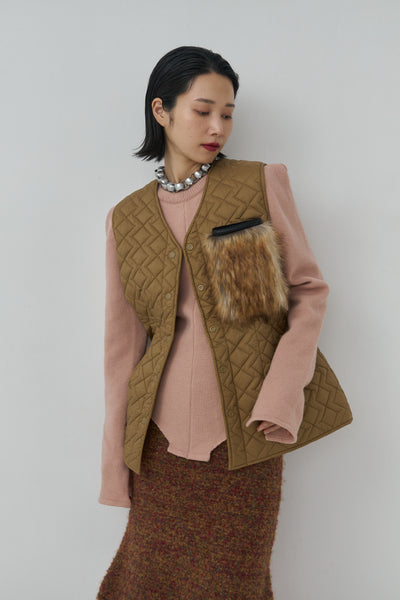 画像をギャラリービューアに読み込む, Reversible Craft Fur Pocket Vest
