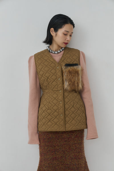画像をギャラリービューアに読み込む, Reversible Craft Fur Pocket Vest