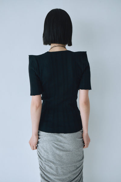 画像をギャラリービューアに読み込む, Eyelet Shoulder Knit Top