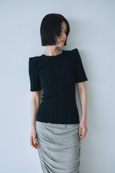 画像をギャラリービューアに読み込む, Eyelet Shoulder Knit Top