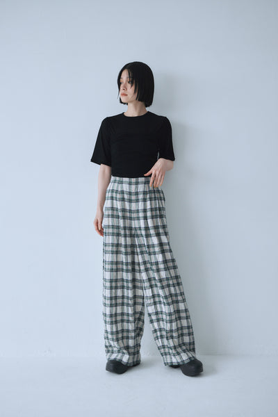 画像をギャラリービューアに読み込む, 【予約商品】Linen Check Pants【6月中旬~下旬発送予定】