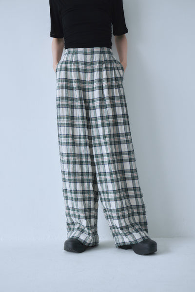 画像をギャラリービューアに読み込む, 【予約商品】Linen Check Pants【6月中旬~下旬発送予定】