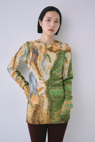 画像をギャラリービューアに読み込む, Melting Colors Jacquard Pullover