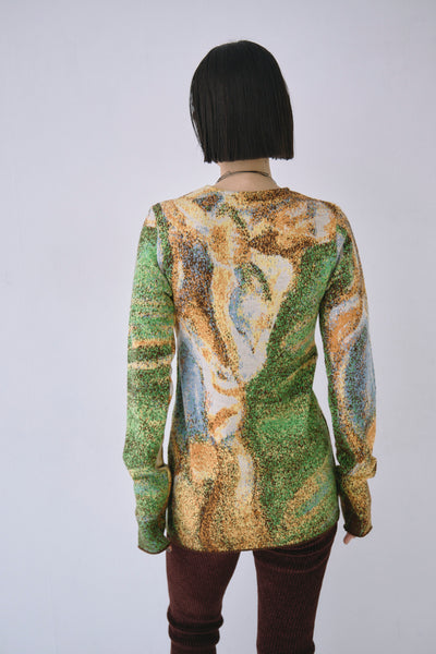 画像をギャラリービューアに読み込む, Melting Colors Jacquard Pullover