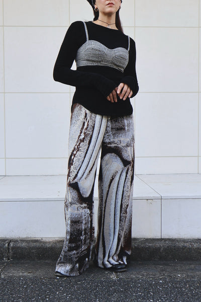Load image into Gallery viewer, Photo Knit Wide Pants