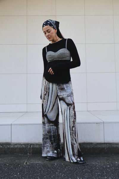 Load image into Gallery viewer, Photo Knit Wide Pants