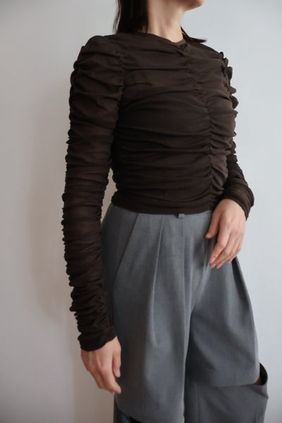 Load image into Gallery viewer, Cotton Tulle Gather Top