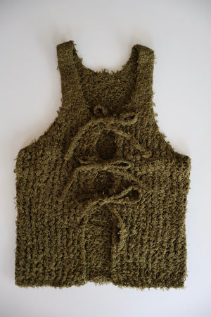Frayed Yarn Open Front Tank