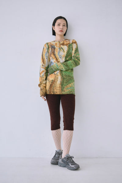 画像をギャラリービューアに読み込む, Melting Colors Jacquard Pullover