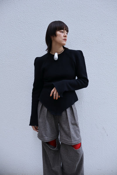 画像をギャラリービューアに読み込む, Wool Knit Bodysuit Like Pullover