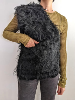 Shaggy One Shoulder Vest