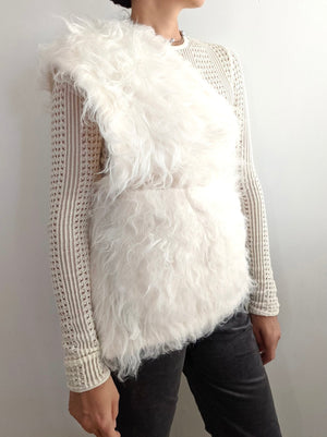 Shaggy One Shoulder Vest