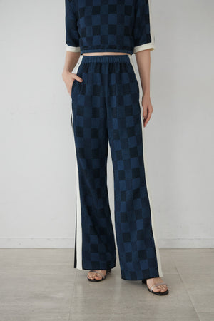 Checkered Track Knit Pants