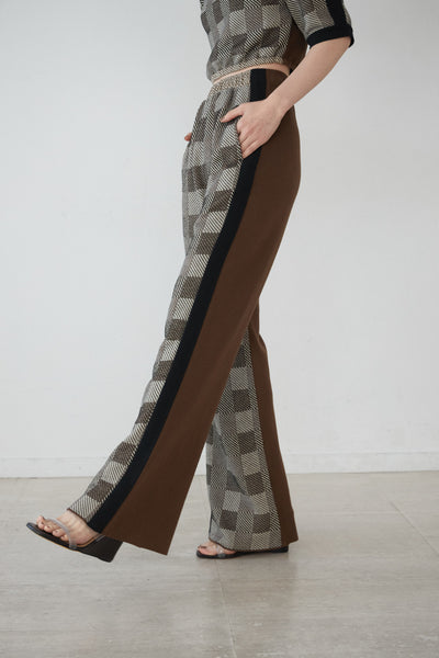 Load image into Gallery viewer, Checkered Track Knit Pants
