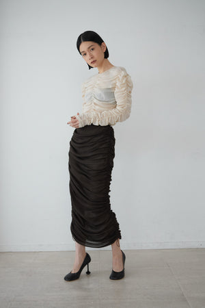 Cotton Tulle Gather Skirt