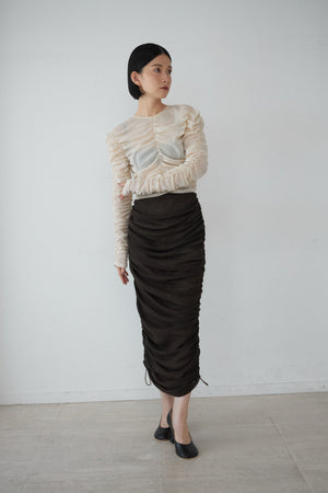 Cotton Tulle Gather Top