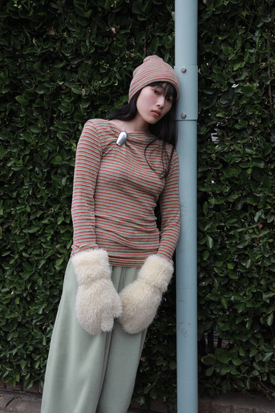 画像をギャラリービューアに読み込む, Border Knit Top - B
