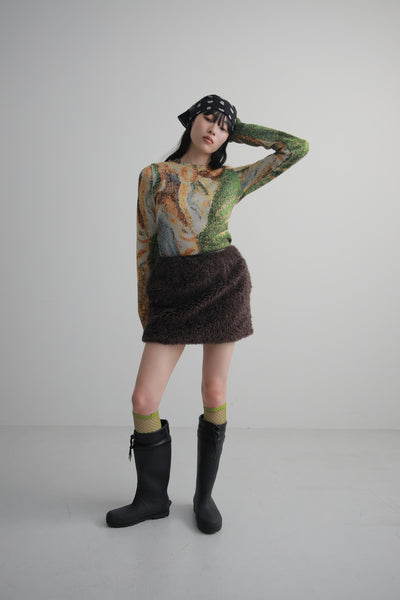 画像をギャラリービューアに読み込む, Melting Colors Jacquard Pullover
