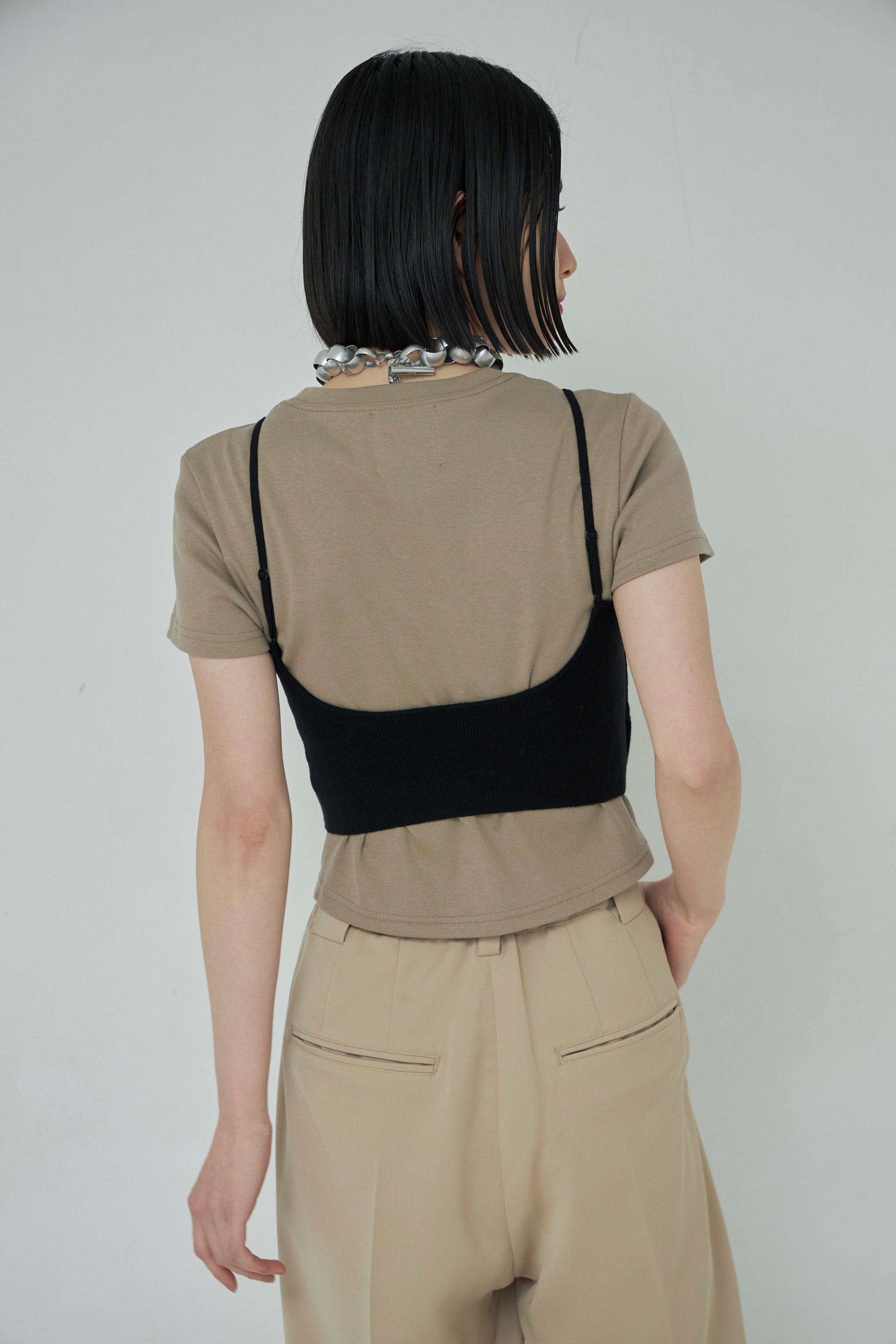 mediam ミディアム　Knit Cropped Camisole パッド付き Knit Cropped Camisole – Mediam