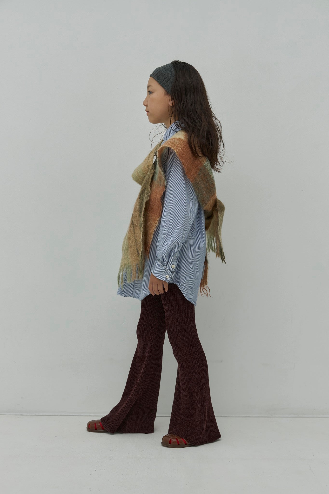 Mediam モールニット ベルボトムパンツ バーガンディ Mediam モールニット ベルボトムパンツ バーガンディ