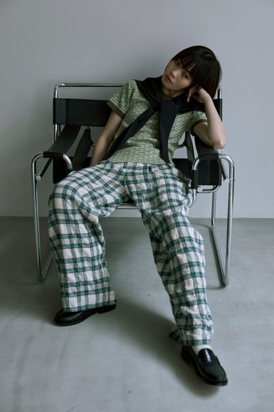画像をギャラリービューアに読み込む, 【予約商品】Linen Check Pants【6月中旬～下旬発送予定】
