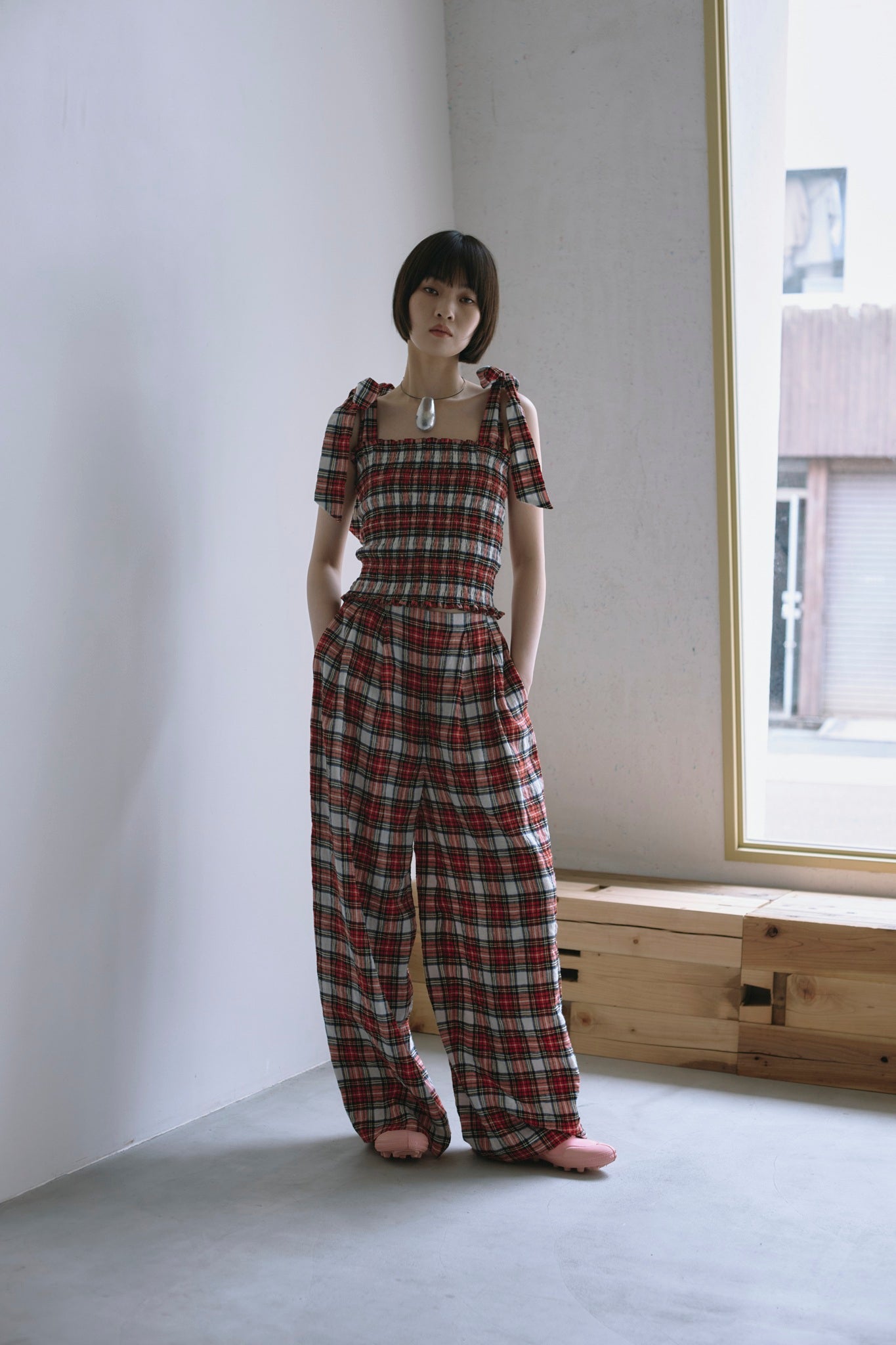 Linen Check Pants – Mediam