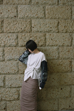 Memories Sleeve Rib Long Tee